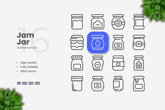 Jam Jar Icons Graphics for Handmade Creators