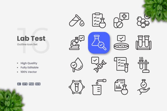 Lab Test Icons: Essential Graphics for Editorial Publishing