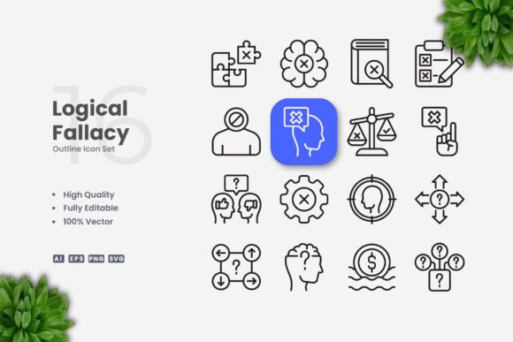 Logical Fallacy Icons: Clean Graphics for Handmade Creations