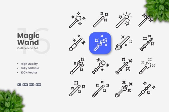 Magic Wand Icons – Clean Graphics for Modern Web Design