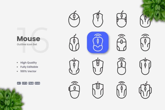 Mouse Icons: A Versatile Graphic Design Asset for Digital Sellers