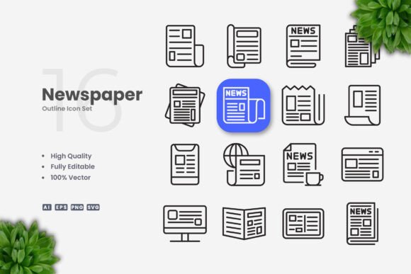 Newspaper Icons: A Versatile Graphic Asset for Modern Design