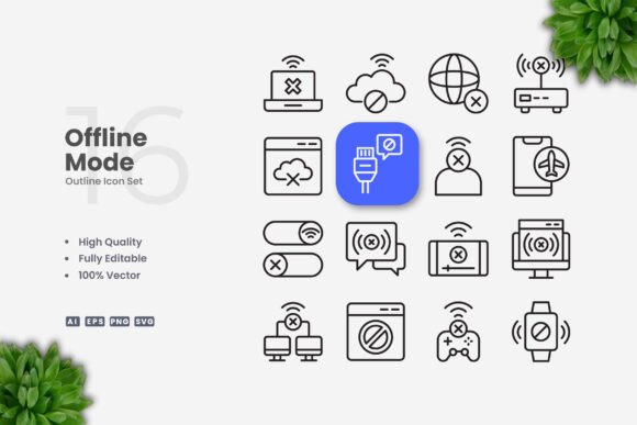 Offline Mode Icons: A Simple Graphic Asset for Modern Branding