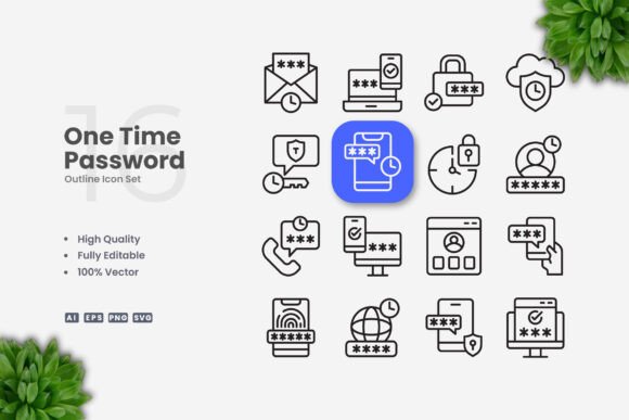 One Time Password Icons for Modern Branding and Marketing