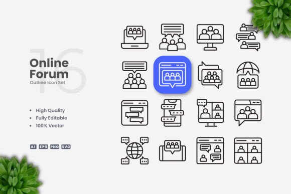 Online Forum Icons: A Versatile Graphic Asset for Modern Design