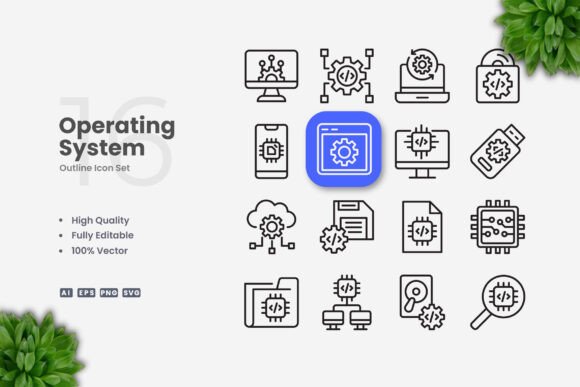 Operating System Icons for Handmade Crafts and Digital Design