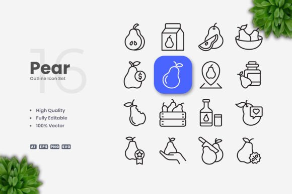 Pear Icons: Simple Graphics for Handmade Creations