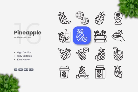 Pineapple Icons Graphic Design Asset Review