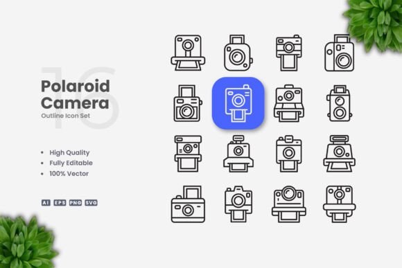 Polaroid Camera Icons - A Versatile Graphic Design Asset