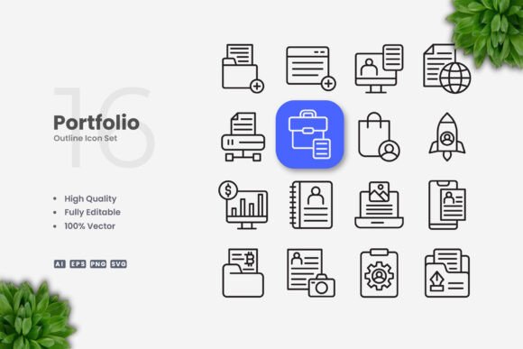 Portfolio Icons for Embroidery Projects