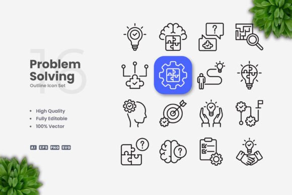 Problem Solving Icons: A Versatile Graphic Design Asset