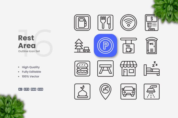 Rest Area Icons Review for Embroidery Projects