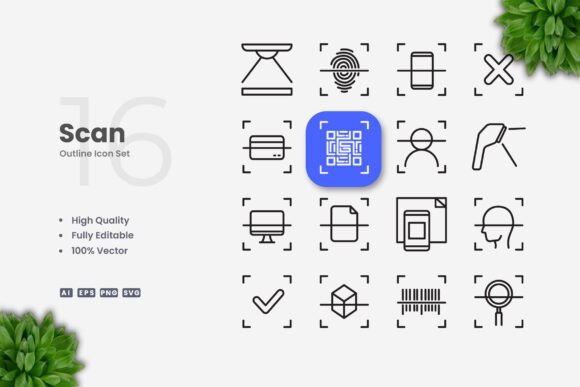 Scan Icons: A Versatile Graphic Design Asset for Digital Sellers