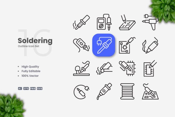 Soldering Icons - Clean Graphics for Handmade Creations