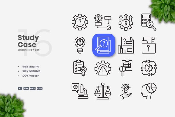Study Case Icons: A Versatile Graphic Design Asset for Local Brands