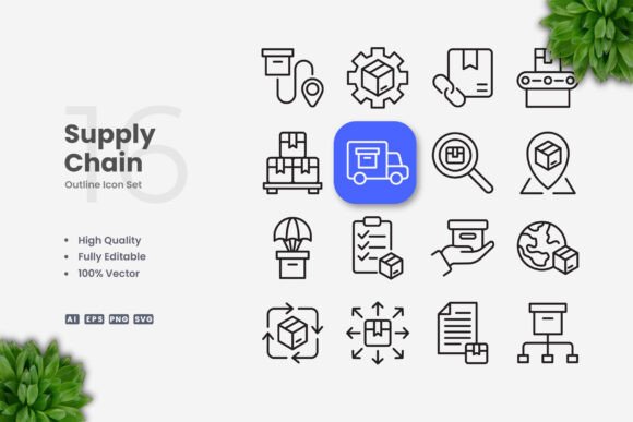 Supply Chain Icons: Clean Graphics for Handmade Creations