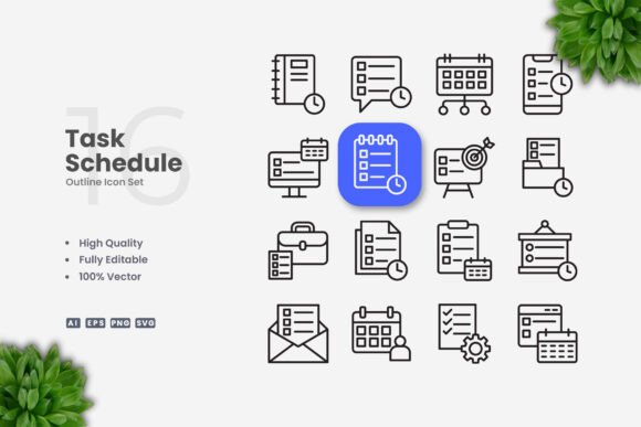 Task Schedule Icons: A Versatile Graphic Design Asset