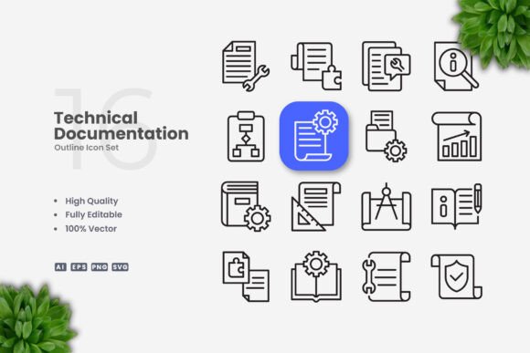 Technical Documentation Icons: Clean Graphics for Modern Branding