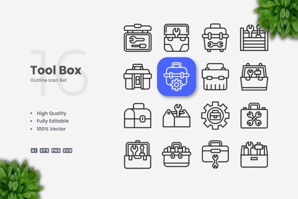 Tool Box Icons - Clean Graphics for Digital Sellers