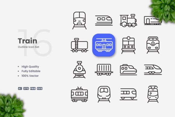 Train Icons: A Versatile Graphic Asset for Local Business Branding