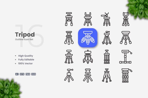 Tripod Icons: A Versatile Graphic Asset for Modern Design