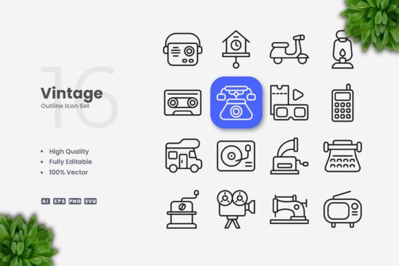 Vintage Icons for Modern Graphic Design