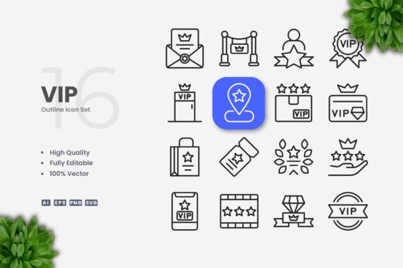 VIP Icons – A Versatile Graphic Asset for Modern Design Projects