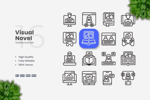 Visual Novel Icons: A Versatile Graphic Design Asset
