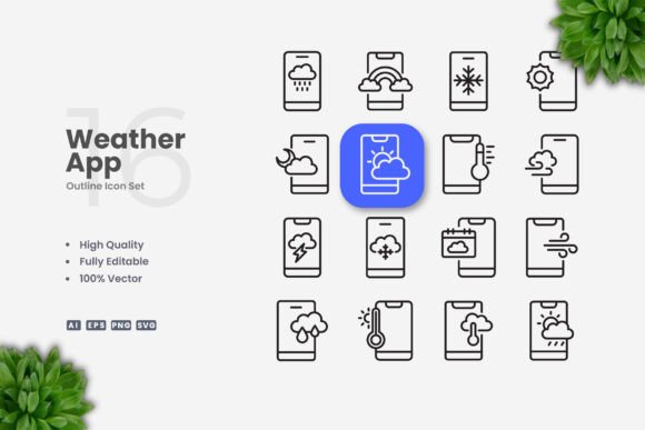 Weather App Icons – Clean Graphics for Modern Branding