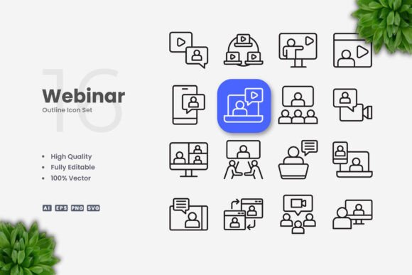 Webinar Icons for Embroidery Projects